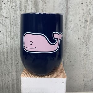 Vineyard Vines Tumbler Stemless Wine 11.5oz Stainless Steel w/ Lid Blue
